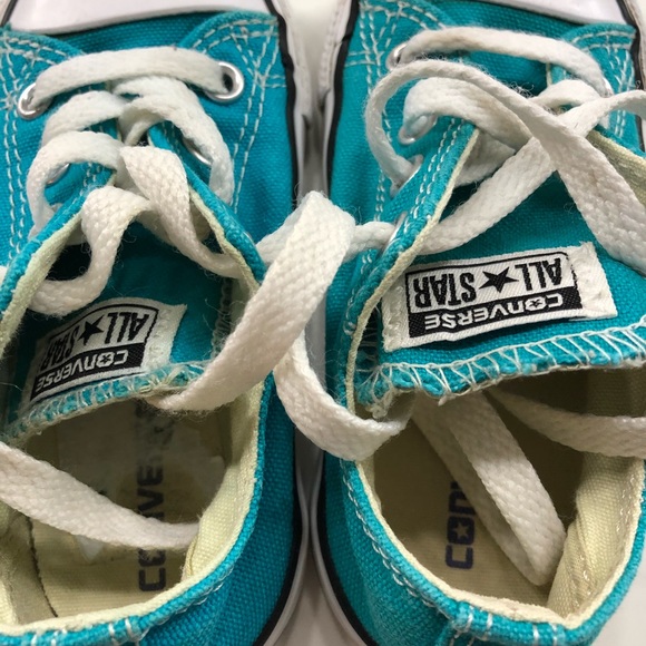 Teal Converse Sneakers. Sz 7. Great used condition - Picture 5 of 6